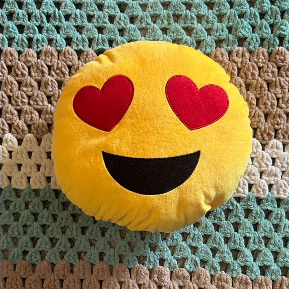 Heart Eyes Emoji Pillow Plush Valentines Day Love 😍